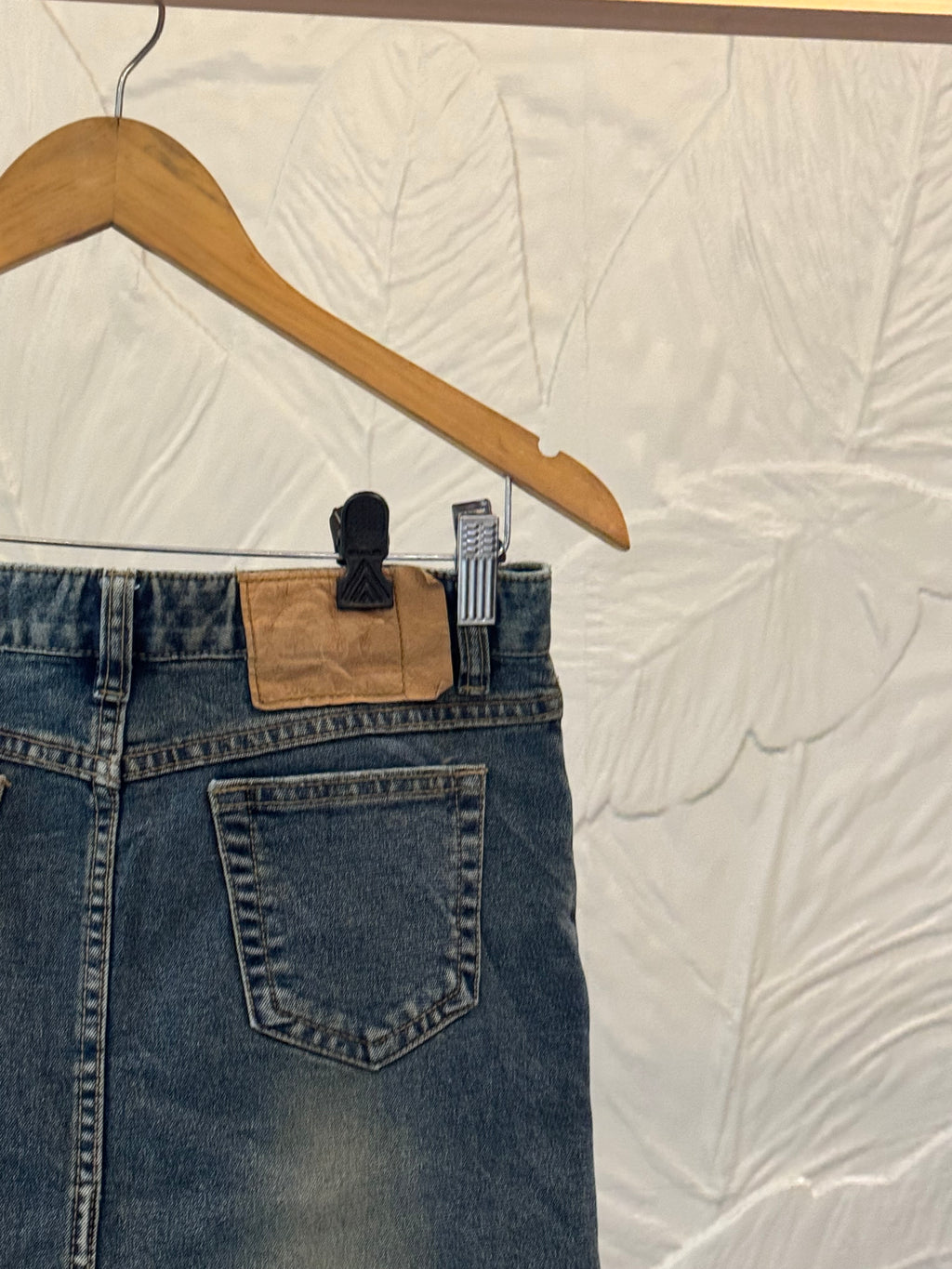 Vintage Washed Indigo Denim Mini Skirt