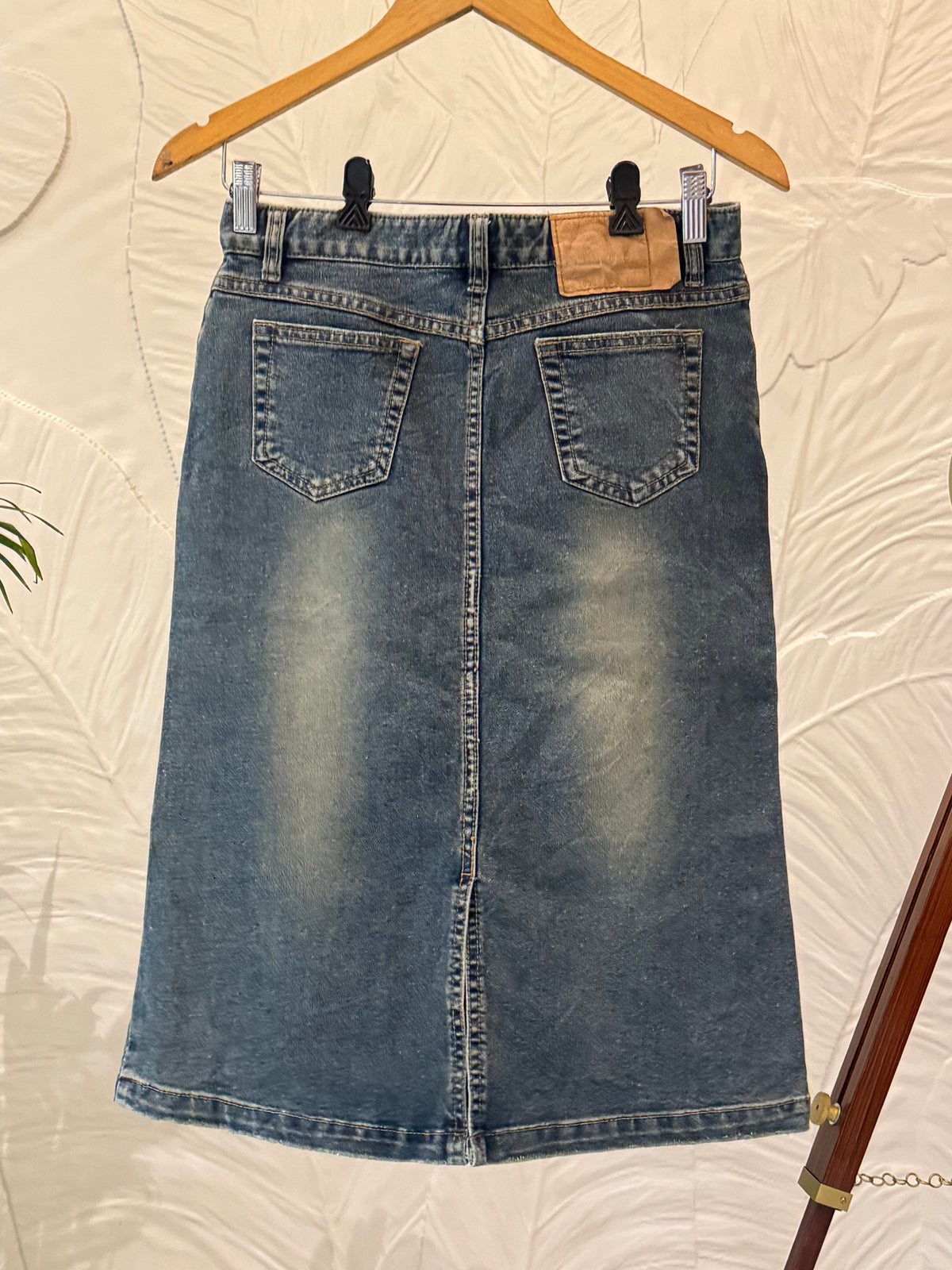 Vintage Washed Indigo Denim Mini Skirt