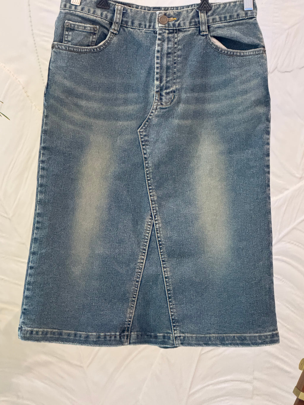 Vintage Washed Indigo Denim Mini Skirt